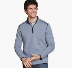 Reversible Channel-Quilted Quarter-Zip