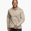 Herringbone Long-Sleeve Polo -Johnston and Murphy Store 748291 master